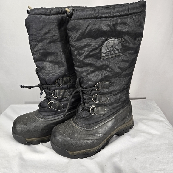 Sorel Shoes - Sorel Boots Womens 8 Snowlion Waterproof Felt Lined Black Tall Snow Mid Calf